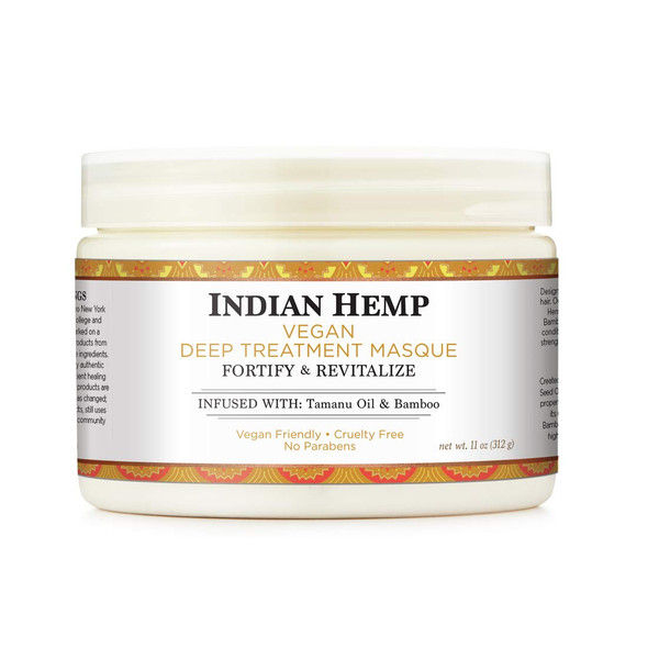 Nubian Heritage Indian Hemp Deep Conditioner Hair Mask For Weak Hair Masque Deep Conditioner for Weak Hair 11 oz