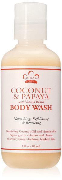 Nubian Heritage Body Wash, Coconut and Papaya, 3 Fluid Ounce