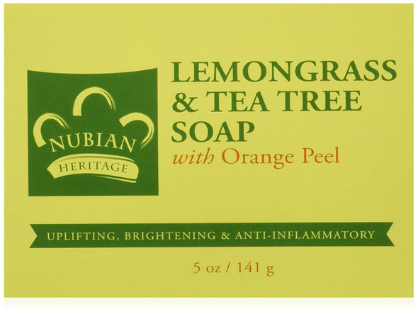 Nubian Heritage Lemongrass & Tea Tree Bar Soap, 5 oz (Pack of 4)