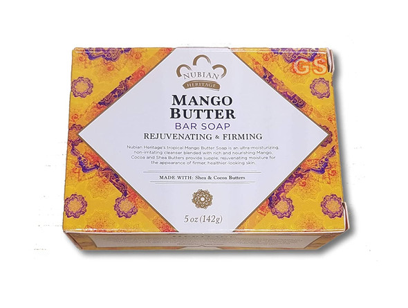 Nubian Heritage Mango Butter Bar Soap with Shea & Cocoa Butter, Vitamin C -- 5 oz (3 unit pack)