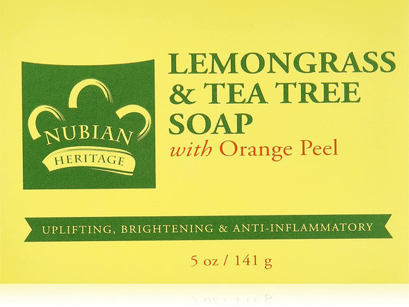 Nubian Heritage Lemongrass & Tea Tree Bar Soap, 5 oz