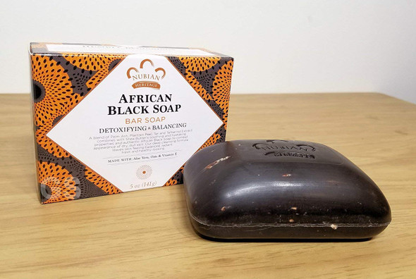 Nubian African Black Soap 5 Ounce Bar - 12 Count