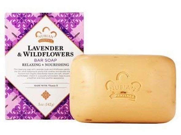 Nubian Heritage Shea Butter Soap with Lavender & Wildflowers 5 oz - Pack of 12