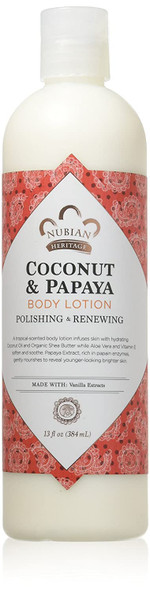 Nubian Heritage Body Lotion, Coconut and Papaya, 13 Fl Oz