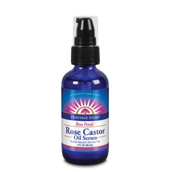 HERITAGE STORE Rose Castor Oil Serum, Oil, Rose (Btl-Glass) | 2oz
