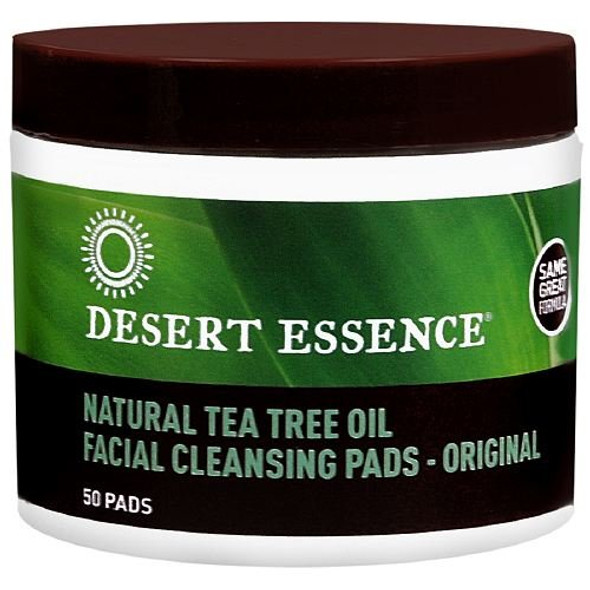 Desert Essence Tea Tree Oil Facial Cleansing Pads 50 ea (Pack of 3)