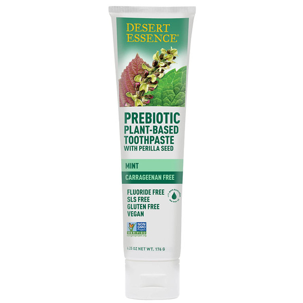 Desert Essence, Toothpaste Plant Based Prebiotic Mint Perilla Seed, 6.25 Ounce