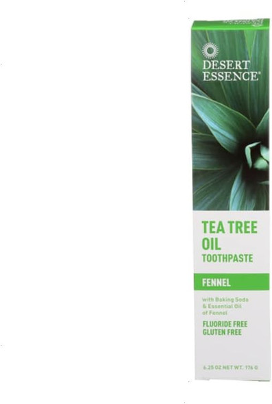 Desert Essence Natural Tea Tree Oil Toothpaste Fennel - 6.4 oz Pack of 4