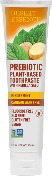 Prebiotic Plant Based Toothpaste-Gingermint Desert Essence 6.25 fl oz Paste