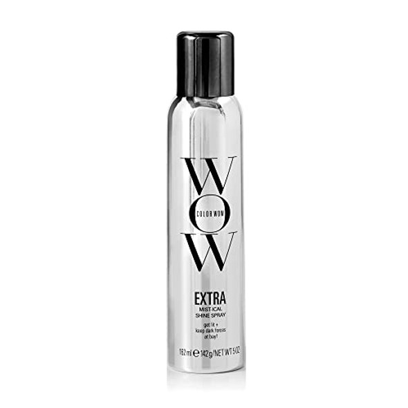 Color Wow Extra Mist-ical Shine Spray 5oz  mist for extreme gloss; For all hair types; Non-greasy+lightweight; Heat protection; Provides frizz + flyaway control; Creates silky, healthy-looking hair