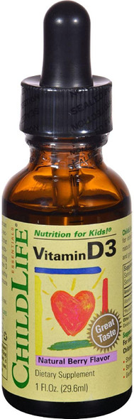 Child Life Vitamin D3 Liquid Formula, 1 Fluid Ounce - 1 Each.