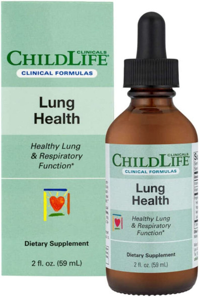 ChildLife Clinicals Lung Health - Lung Support Supplement, All-Natural, Made with 9 Herbal Supplements, Non-GMO, Gluten-Free - Natural Vanilla Flavor, 2 Fluid Ounces