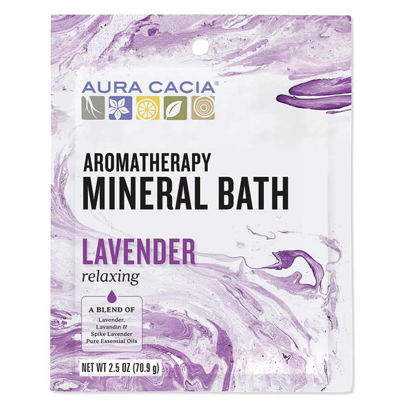 Aura Cacia Relaxing Lavender Aromatherapy Mineral Bath | 2.5 oz. Packet