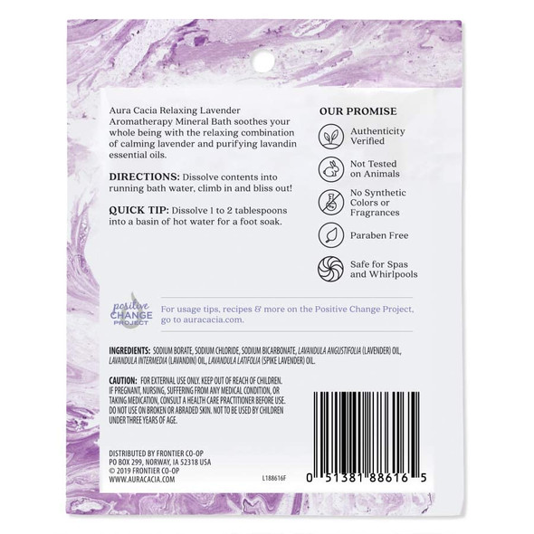 Aura Cacia Relaxing Lavender Aromatherapy Mineral Bath | 2.5 oz. Packet