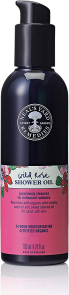 Neal's Yard Remedies Wild Rose Shower Oil | Nourishes Skin with Moisture up to 24hrs | 200ml