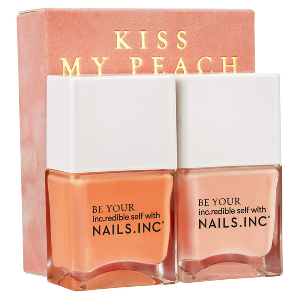 Nails Inc Nail Polish Duo, Kiss My Peach, 2 X 14 ml