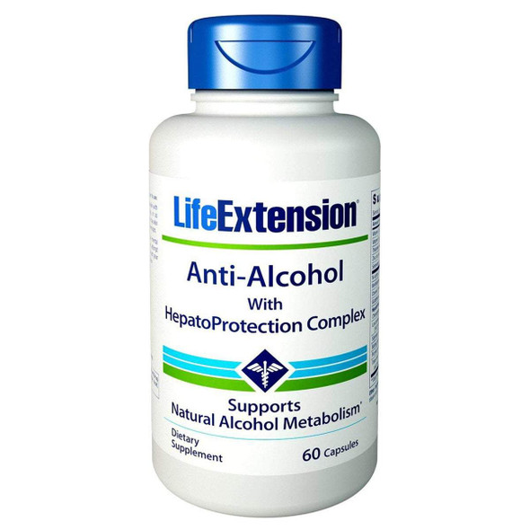 Life Extension Anti-Alcohol Antioxidants with HepatoProtection Complex 60 Caps