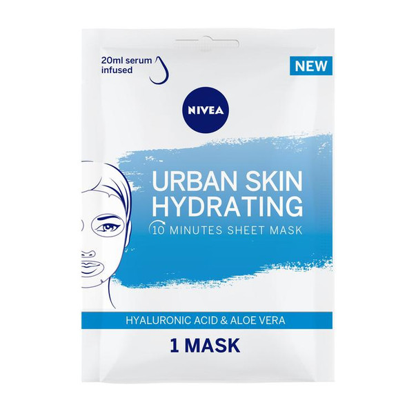 Urban Skin Hydrating Sheet Mask Hyaluronic Acid & Aloe Vera 1pc