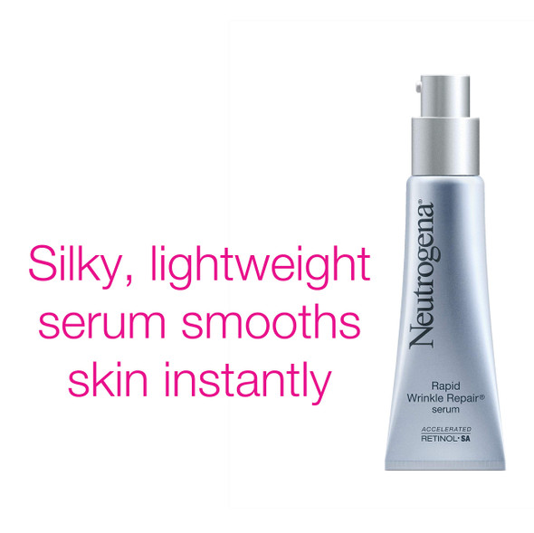 Neutrogena Rapid Wrinkle Repair Anti-Wrinkle Retinol Serum with Hyaluronic Acid & Glycerin - Anti-Aging Facial Serum for Wrinkles & Dark Circles 1 fl. oz