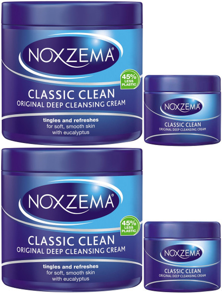 Noxzema Classic Clean Original Deep Cleansing Cream, 12 Ounce [With Bonus 2 Ounce] (Pack of 2)