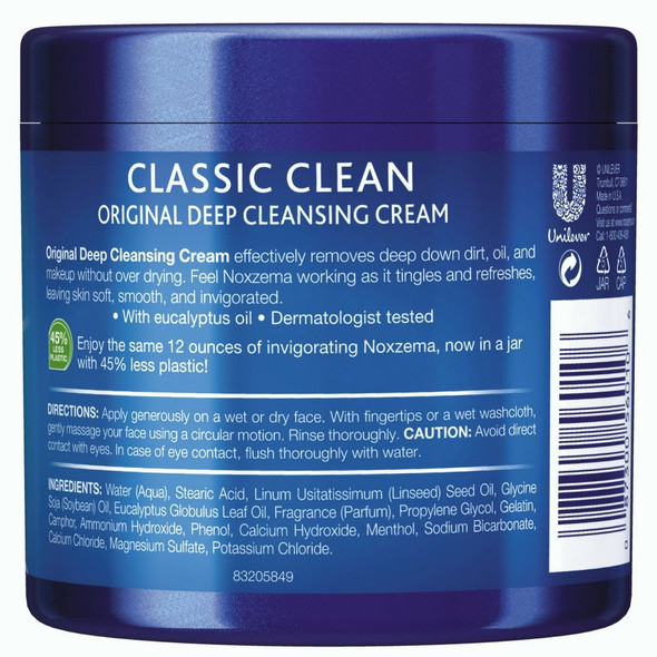 Noxzema Classic Clean Cream Original Deep Cleansing 14.4 oz (Pack of 10)