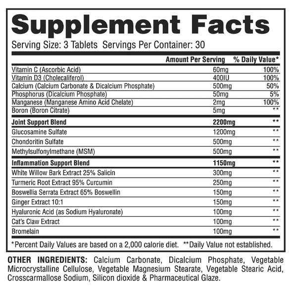 Gaspari Nutrition Proven Joint, Supports Healthy Bones, Joints & Tendons, Supports Inflammation Levels, Two Phased Scientific Formula, Glucosamine, Chondroitin, and Turmeric (30 Servings)