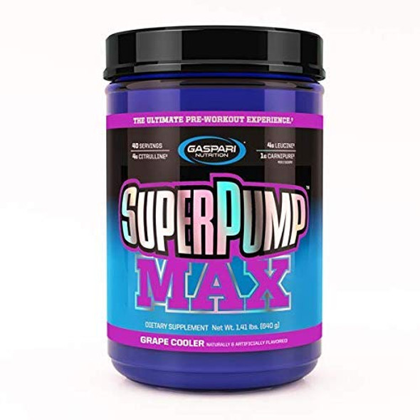 Gaspari Nutrition Superpump Max, Grape Cooler, 1.41 Pounds