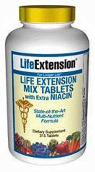 Life Extension Mix TABS with Extra Niacin without Copper 315 Tabs