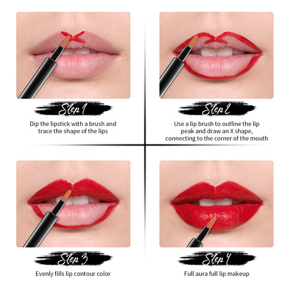 DUcare Lip Brush Retractable Professional Lipstick Brush Travel Portable Vanity lip scrub brush Gloss Makeup Brush Tool (Black)