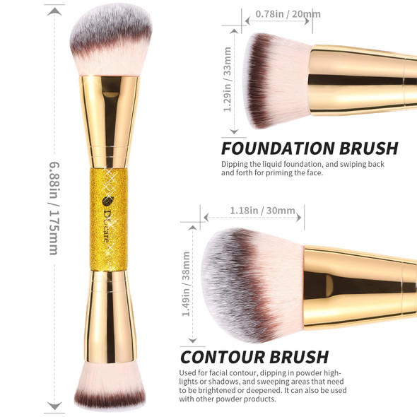 DUcare Makeup Brushes Duo End Foundation Powder Buffer and Contour Synthetic Cosmetic Tools