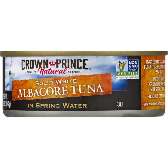 Crown Prince Natural Solid White Albacore Tuna in Spring Water, 5 Ounce Cans (Pack of 12)