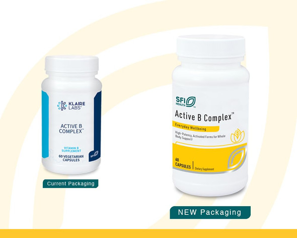 Klaire Labs SFI Health Active B Complex - Methylated Vitamin B Complex with Methyl Folate B12 B6 and More - Support Healthy Energy Brain Liver & Nerve Function 60 Capsules