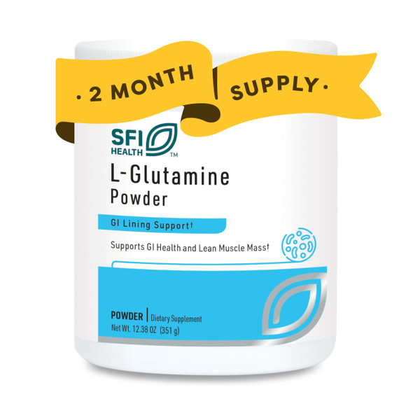 Klaire Labs SFI Health L Glutamine Powder - 5000mg Free-Form & Hypoallergenic Amino Acid - Supports Muscle Recovery, Immune Support and GI Health - Non Dairy & Gluten Free 351 G / 60 Servings