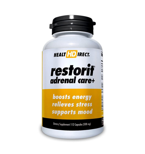Restorit Adrenal Care+ Non-Glandular Adrenal Care for Energy, Stress Support, and Mood 112 Vegan Capsules by Health Direct
