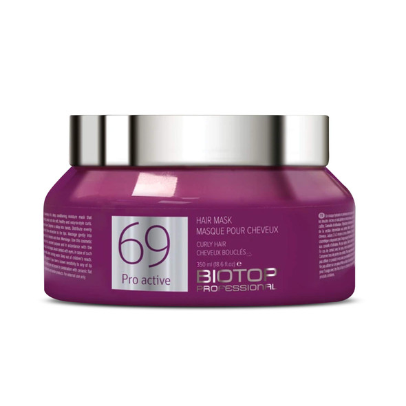 69 Pro Active Hair Mask for Curly and Wavy Hair Types 11.8 oz Biotop Professional