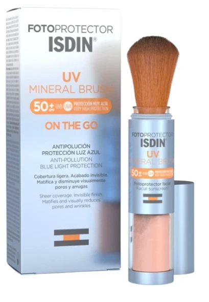 ISDIN UV Mineral Brush SPF 50+ Mineral Sunscreen Brush ON THE GO