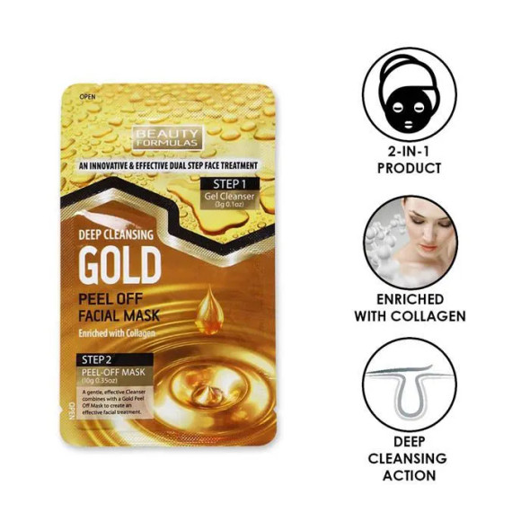 Beauty Formulas Gold Dual Step Facial Peel Off Mask 3 g+ 10 g