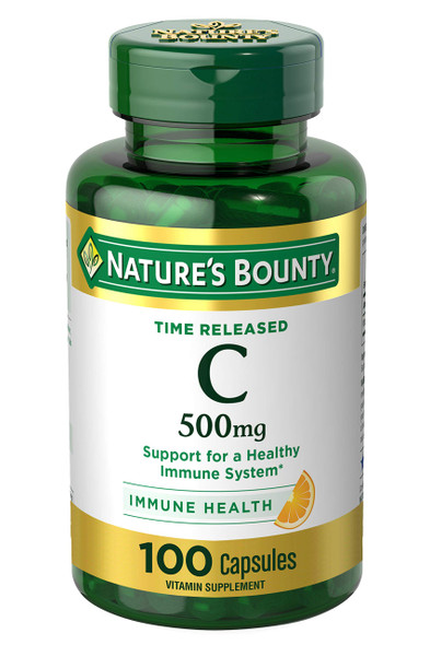 Nature's Bounty Vitamin C by Nature's Bounty for immune support. Vitamin C is a leading leading vitamin for immune support.* 500mg, Capsules White 500 mg, 100 Count (Pack of 1)