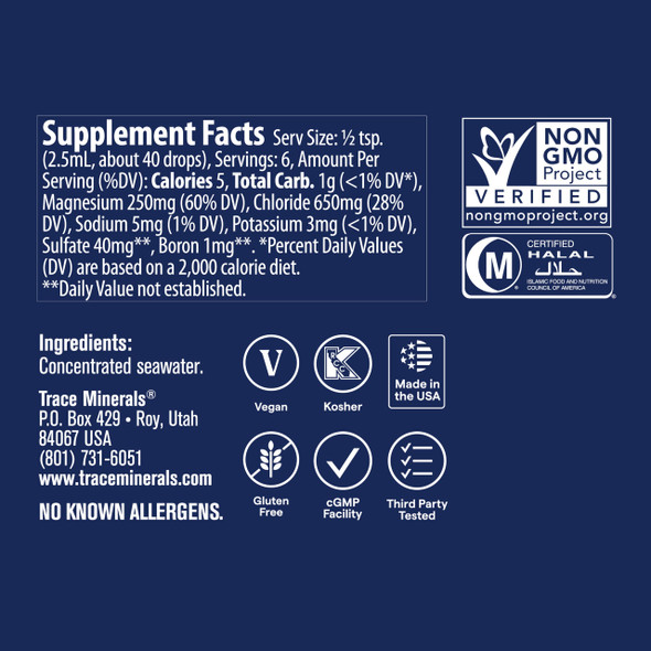 Trace Minerals ConcenTrace Mineral Drops 70+ Ionic Minerals 0.5 fl oz (Pack of 2)