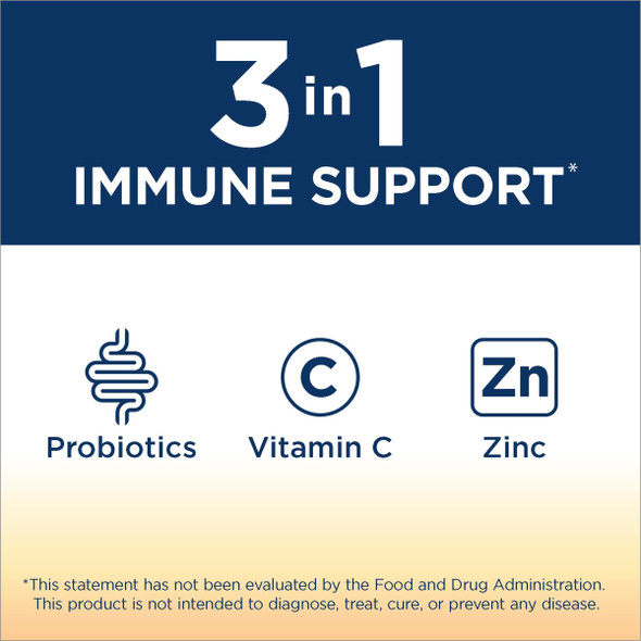 Renew Life Adult Everyday Immune Probiotic TripleAction Immune Boost Formula 10 Billion CFU plus the power of Vitamin C and Zinc 30 Vegetarian Capsules