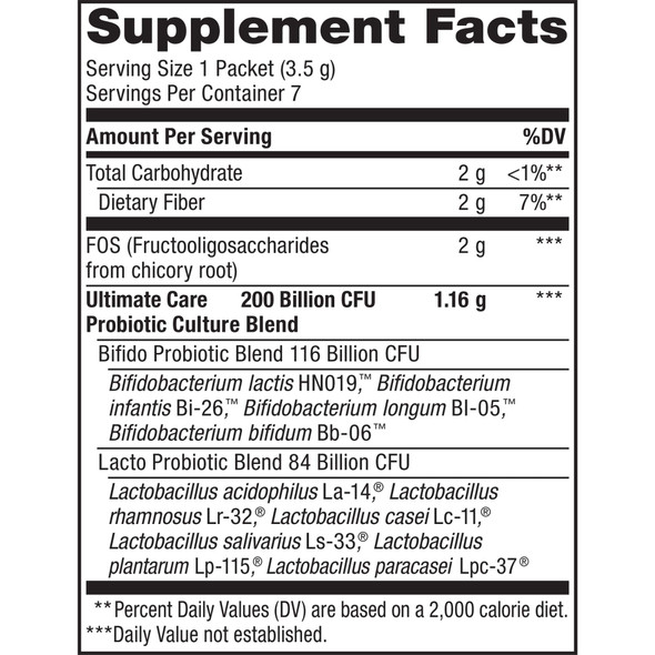 Renew Life Adult Probiotic  Ultimate Flora Probiotic Extra Care Probiotic Supplement  200 billion  7 Day Program 7 Packets Packaging May Vary