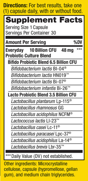 Renew Life Adult Everyday Immune Probiotic 10 Billion CFU 30 Capsules Package May Vary