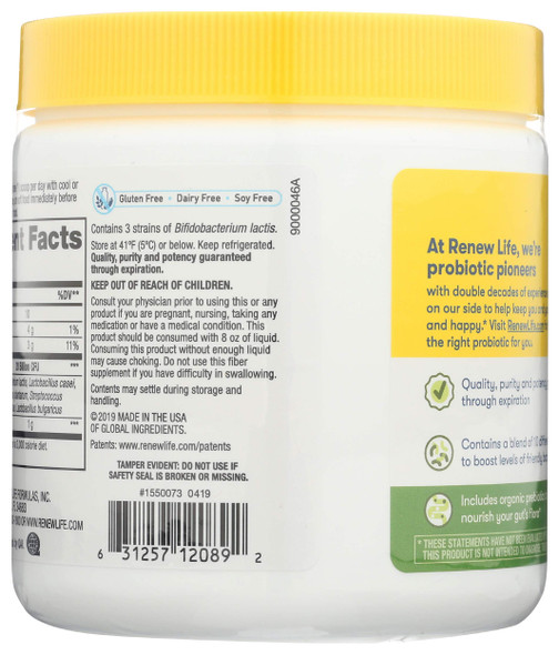 Renew Life Probiotic Prebiotic Daily Powder 20B Organic 4.5 Ounce