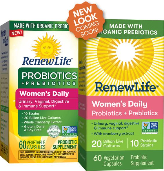 Renew Life Probiotic Prebiotic Womens Daily 60 Count