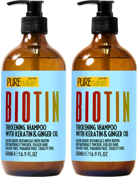 Biotin Shampoo and Conditioner Set  Sulfate Free Deep Treatment with Morrocan Argan Oil  Helps with Hair Growth and Fight Hair Loss