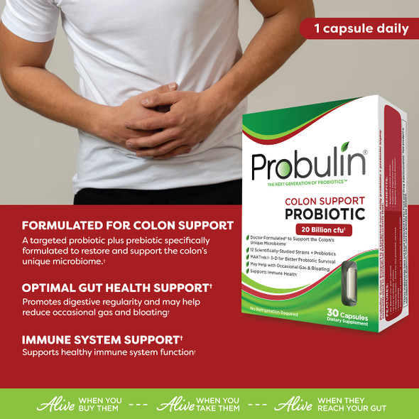 Probulin Colon Support Daily Probiotic Supplement 60 Capsules