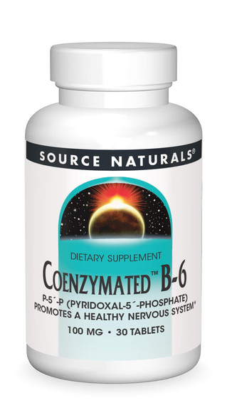 Source Naturals Coenzymated B-6, 100 Mg Brain, Heart And Pms Support - 30 Tablets