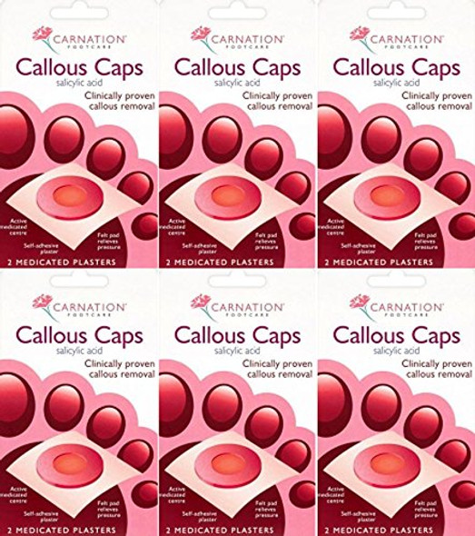 Twelve Packs of Carnation Callous Caps 2s