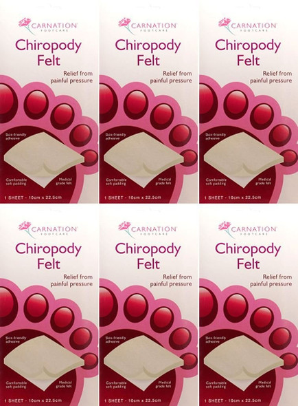 TWELVE PACKS of Carnation Chiropody Felt Large