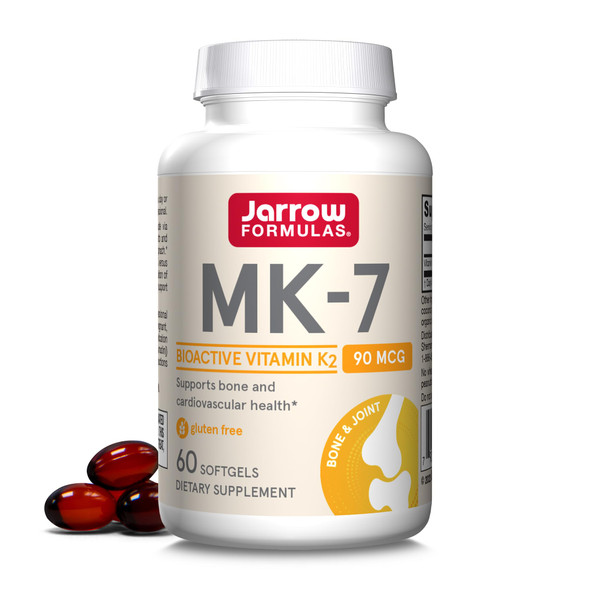 Jarrow Formulas, K-2, MK-7, Vitamin K2 as MK-7, 90 mcg, 60 Softgels
